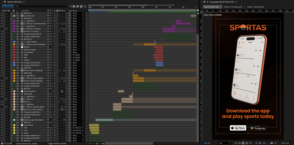 A screenshot of the After Effects timeline