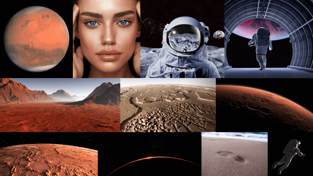 A collection of images prior to being edited and used in the Mars Expedition 100 project.