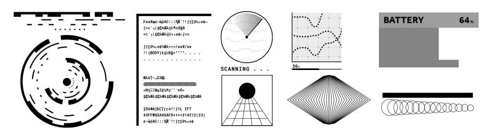 A set of user interface elements created for the project.
